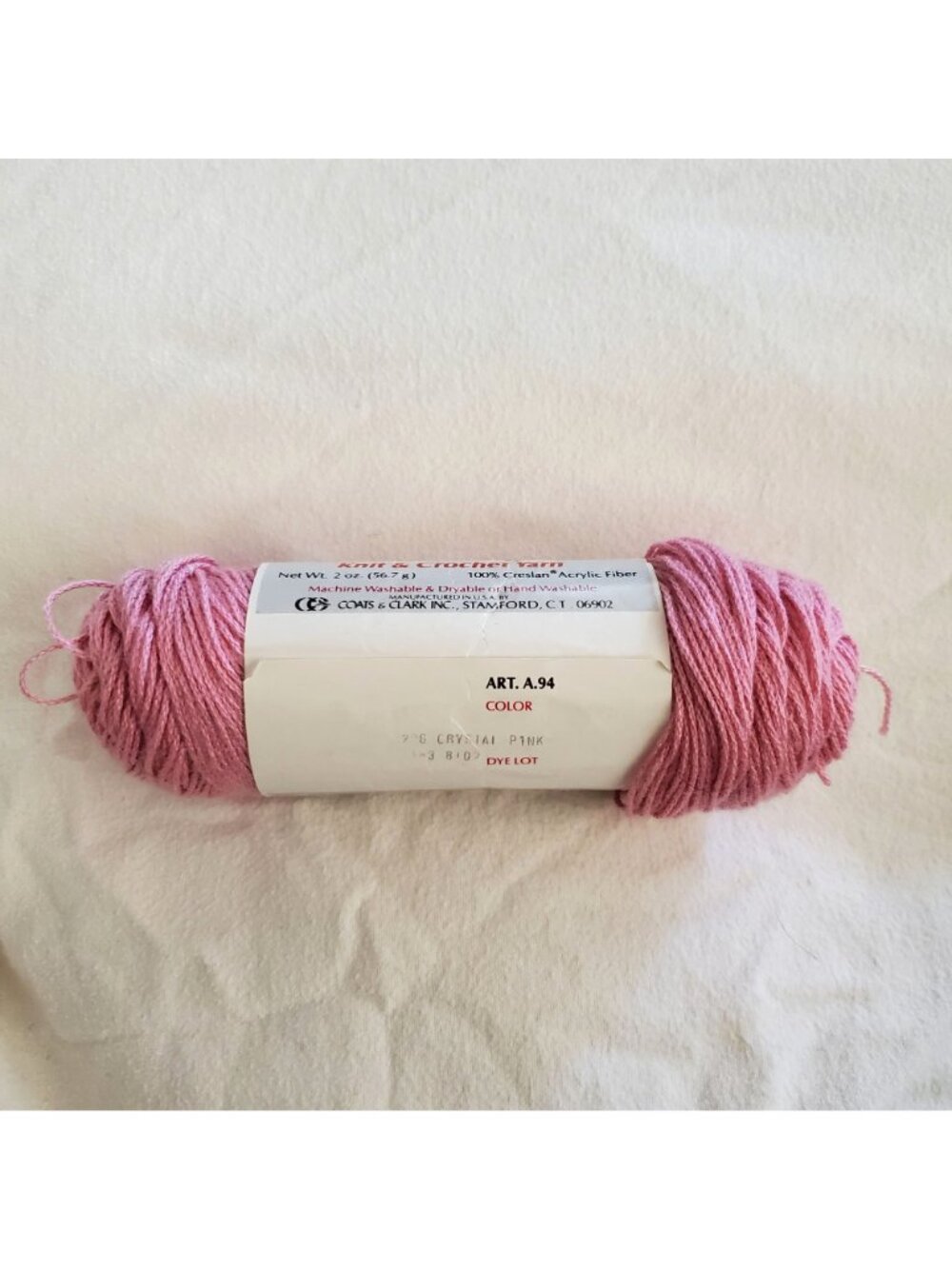 Luster Sheen Knit & Crochet Yarn 2 oz Crystal Pink 100% Acrylic Coats & Clark US - Picture 3 of 11